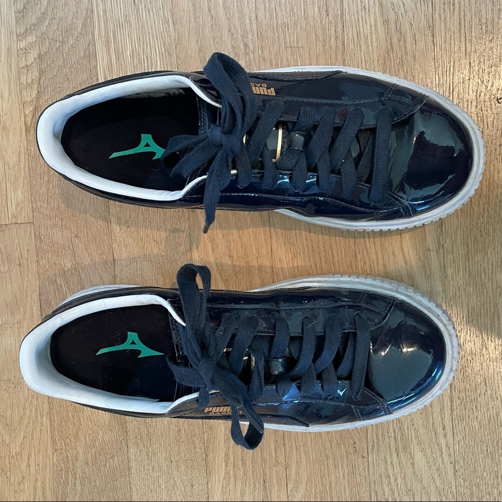 Puma platform patent leather Navy shoes